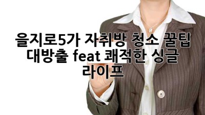 🧹✨ 을지로5가 자취방 청소, 꿀팁 대방출! (feat. 쾌적한 싱글 라이프)
